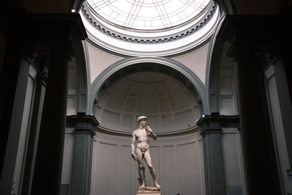 a statue of a man in a building